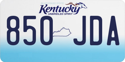 KY license plate 850JDA