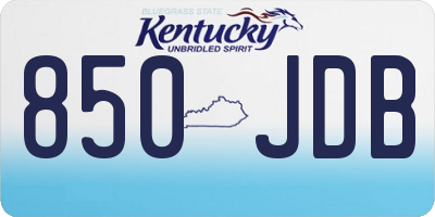 KY license plate 850JDB