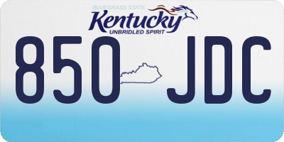 KY license plate 850JDC