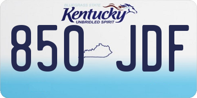 KY license plate 850JDF