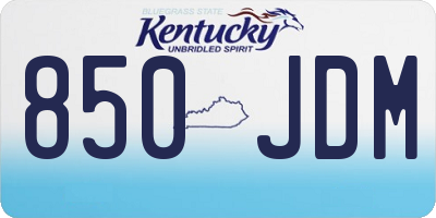 KY license plate 850JDM