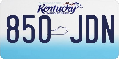KY license plate 850JDN