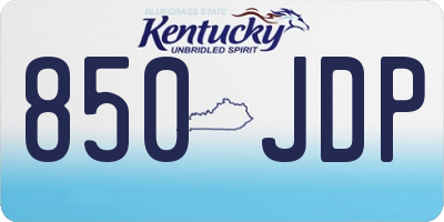 KY license plate 850JDP