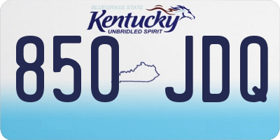 KY license plate 850JDQ