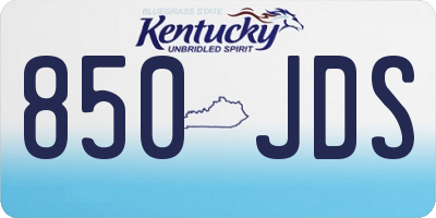 KY license plate 850JDS