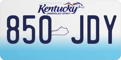 KY license plate 850JDY