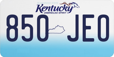 KY license plate 850JEO