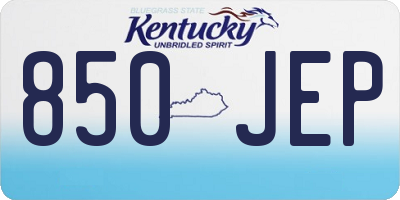 KY license plate 850JEP