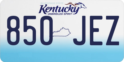 KY license plate 850JEZ