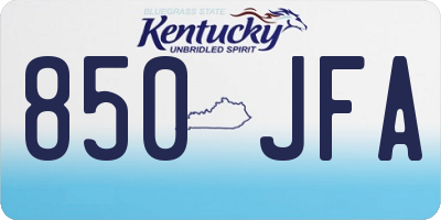 KY license plate 850JFA