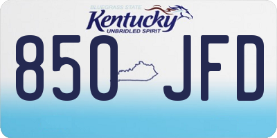 KY license plate 850JFD