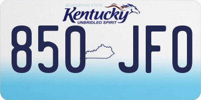 KY license plate 850JFO