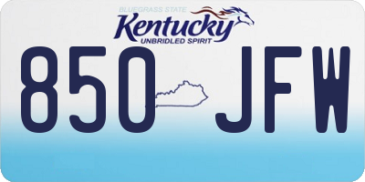 KY license plate 850JFW