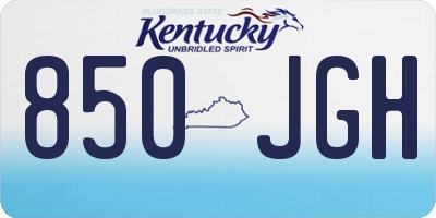 KY license plate 850JGH
