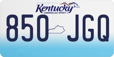KY license plate 850JGQ