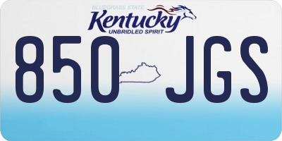 KY license plate 850JGS