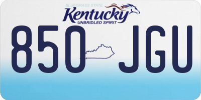 KY license plate 850JGU