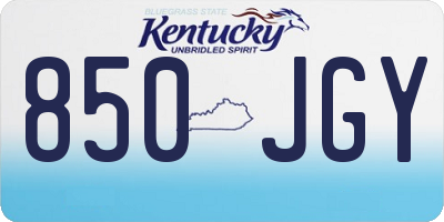 KY license plate 850JGY