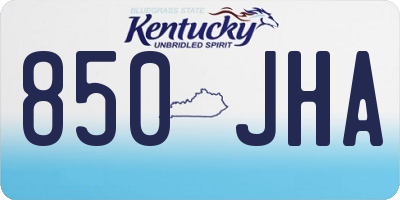 KY license plate 850JHA