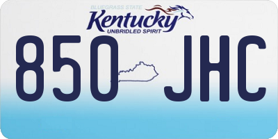 KY license plate 850JHC