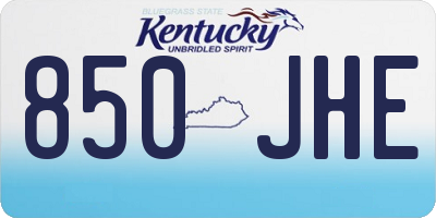 KY license plate 850JHE