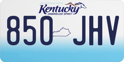 KY license plate 850JHV