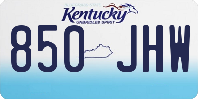 KY license plate 850JHW