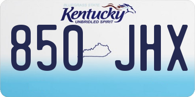 KY license plate 850JHX