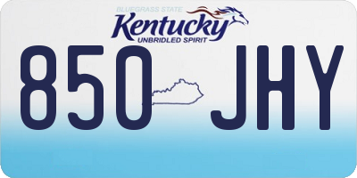 KY license plate 850JHY
