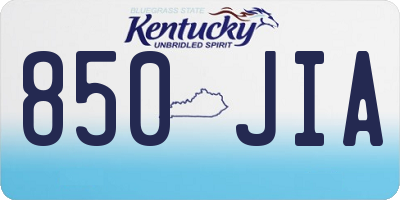 KY license plate 850JIA