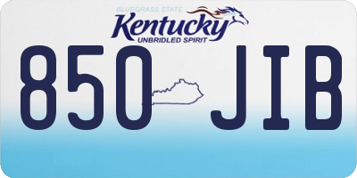 KY license plate 850JIB