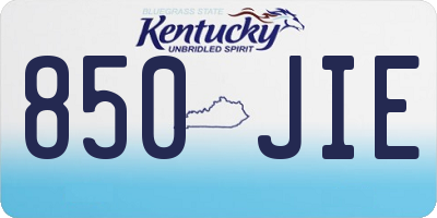KY license plate 850JIE