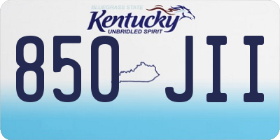 KY license plate 850JII