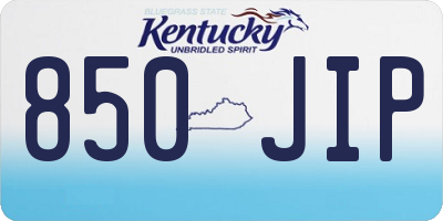 KY license plate 850JIP