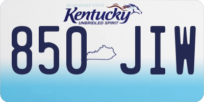 KY license plate 850JIW