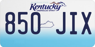 KY license plate 850JIX