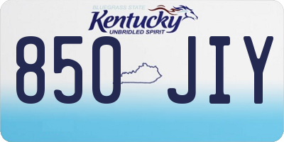 KY license plate 850JIY