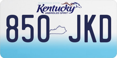 KY license plate 850JKD