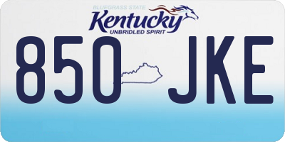 KY license plate 850JKE