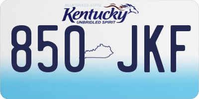 KY license plate 850JKF