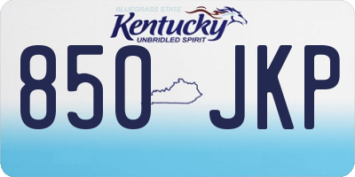 KY license plate 850JKP
