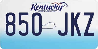 KY license plate 850JKZ