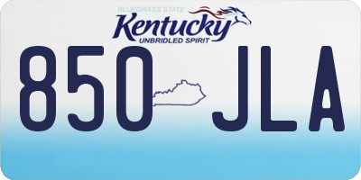 KY license plate 850JLA