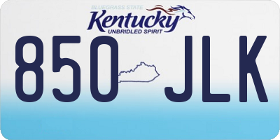 KY license plate 850JLK