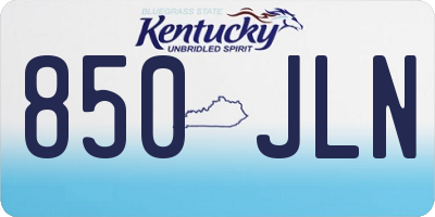 KY license plate 850JLN