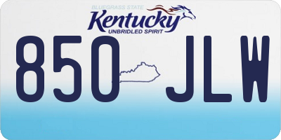 KY license plate 850JLW