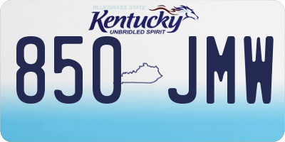 KY license plate 850JMW