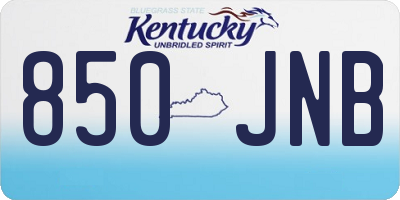 KY license plate 850JNB