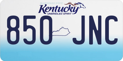 KY license plate 850JNC
