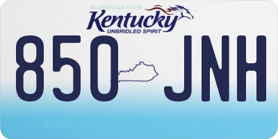 KY license plate 850JNH